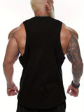 Large Maple Leaf Retro Style Men's Sleeveless V-Neck Shirt - Red casual summer shirt with golden maple leaf design